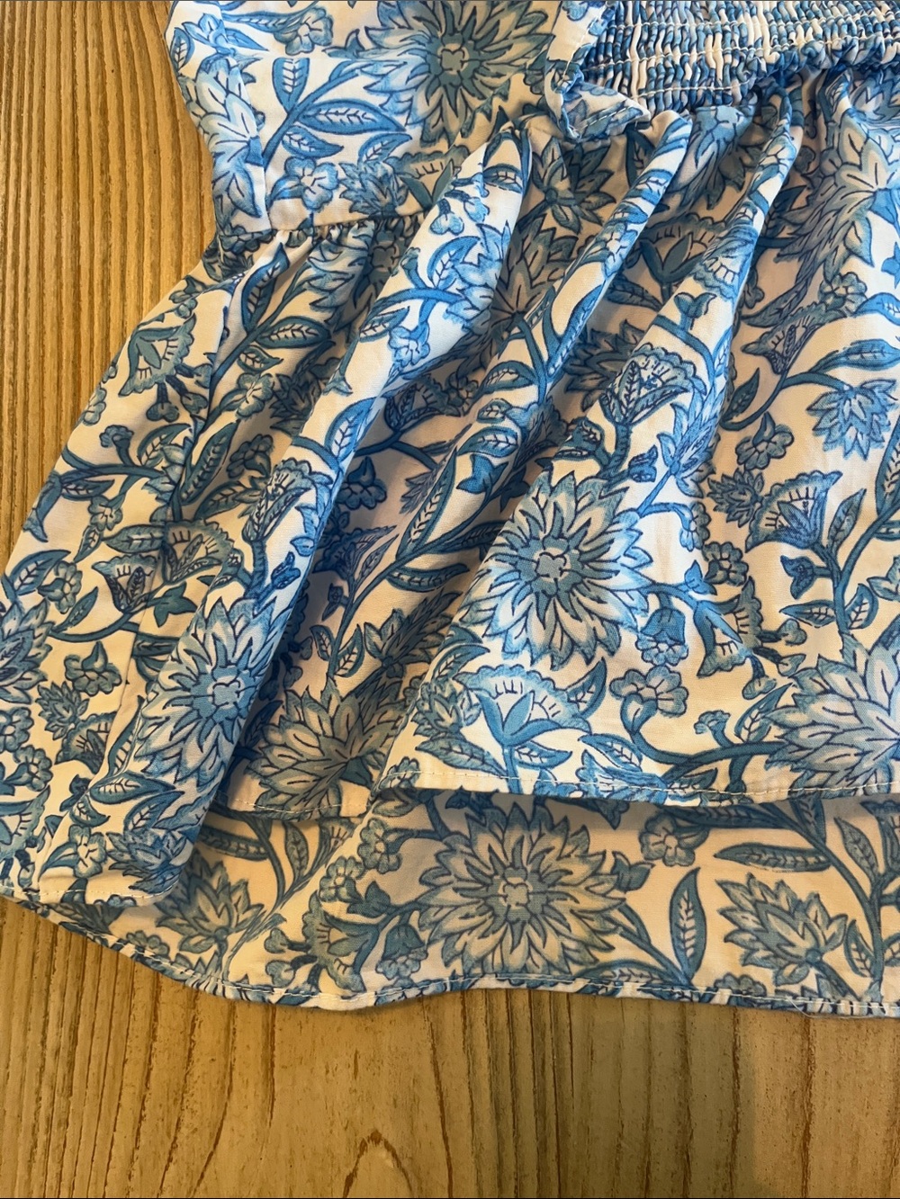 Cece Blue Floral Puff Sleeve Square Neck Women's Top blouse size medium - Picture 9 of 11